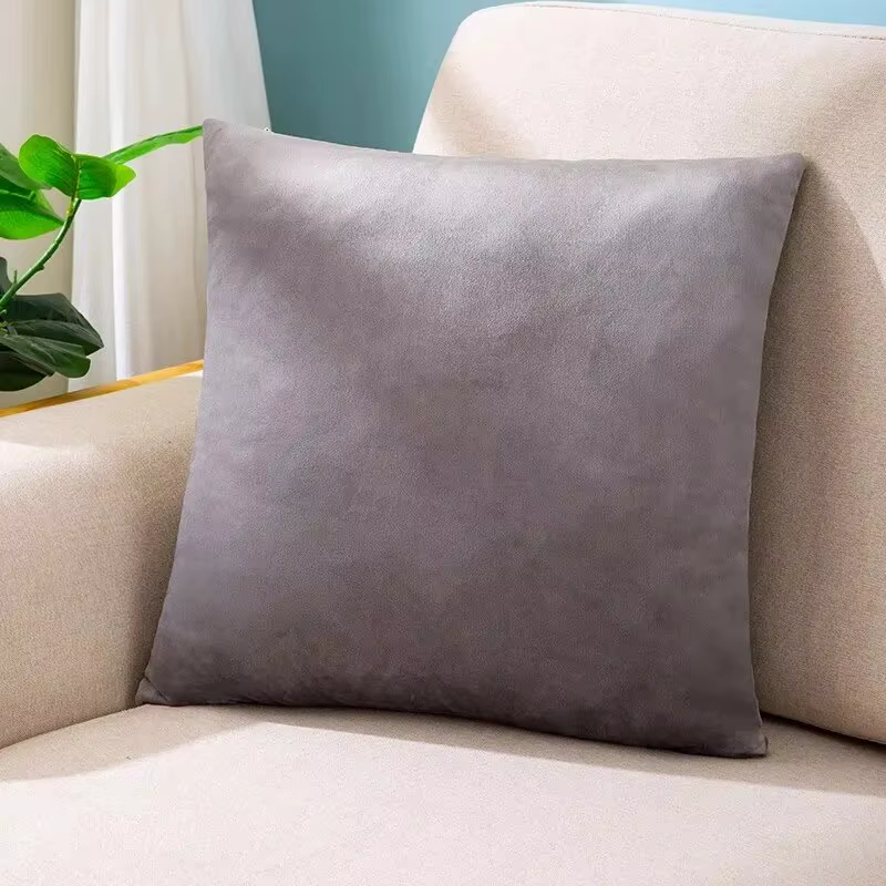 Taies d'Oreiller Carrées en Velours Brûlé, Coussin Doux et Confortable, pour Canapé, Chambre à Couch
