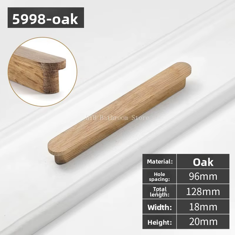 Poignées de meubles en bois naturel pour armoires de cuisine nordiques, poignées pour armoires à cha