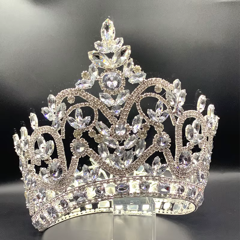 Couronne de Mariage en Forme de Levery en Clip, Grande Reine Ronde, Accessoires de Cheveux pour Spec