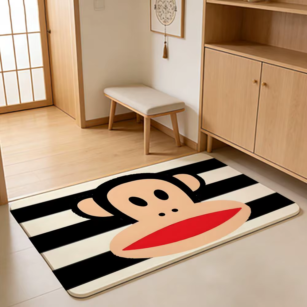 ANIME P-Paul Frank Tapis de sol absorbant, tapis d'entrée antidérapant pour salles de bain, toilette