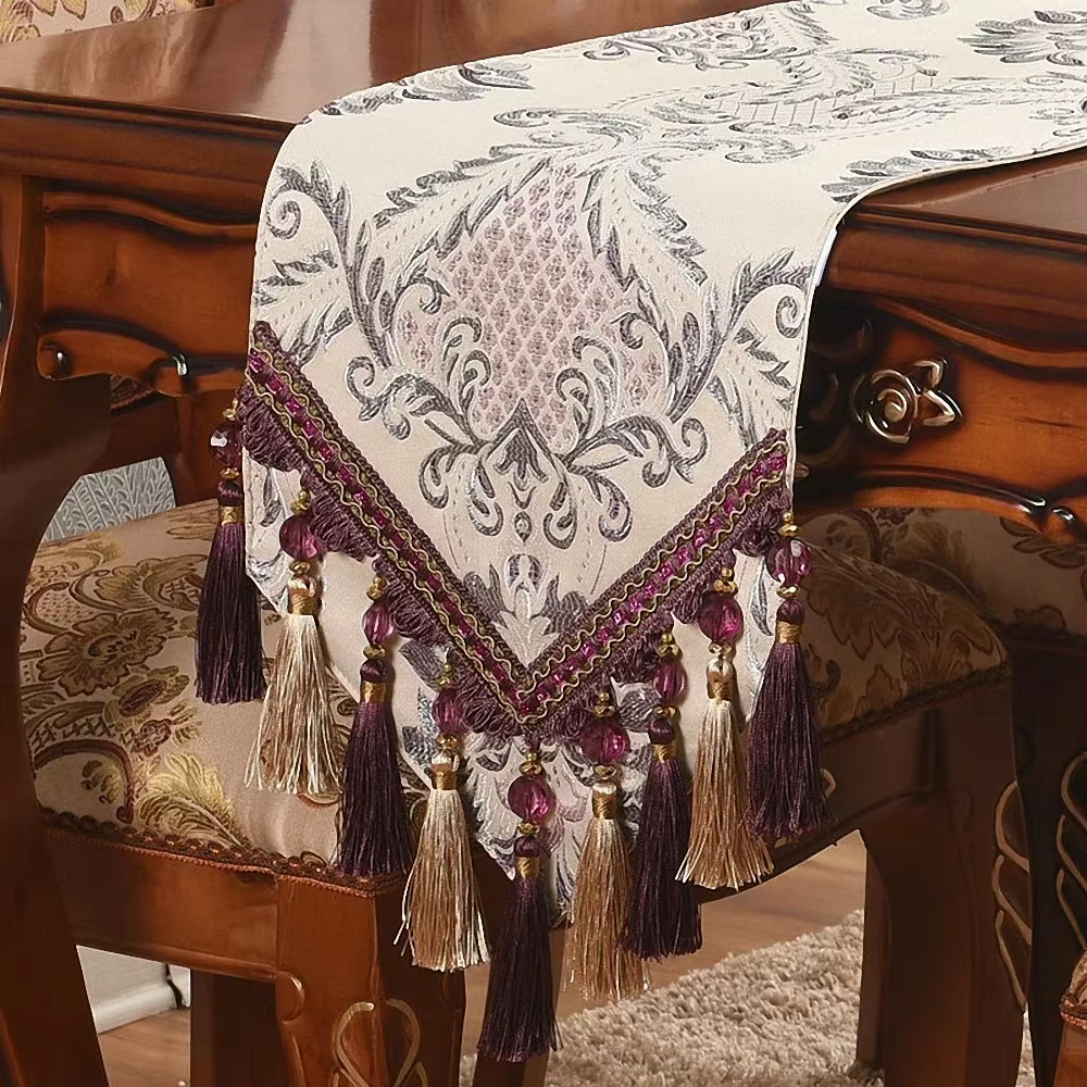 Nappe de table moderne minimaliste en satin brodé, couvre-meuble, tapis de table, nappe jacquard de 
