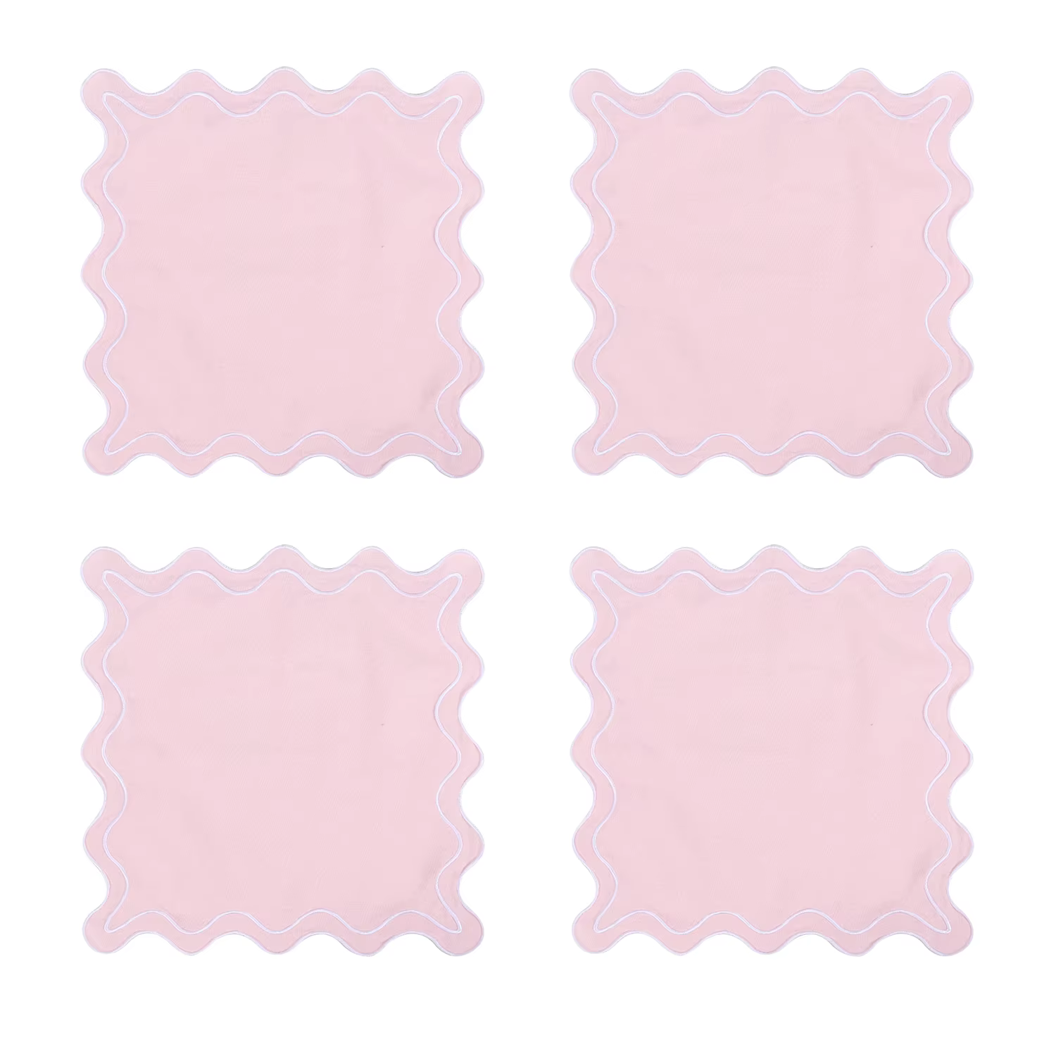 Serviettes imprimées brodées 4 pièces, sets de table en pur coton pour la décoration de table à la m
