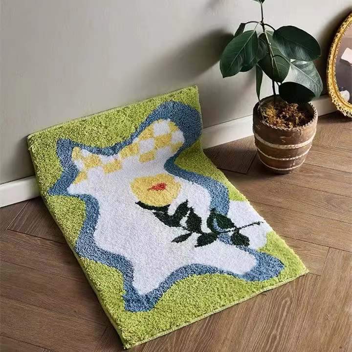 Toilettes, tapis de sol de salle de bain, tapis de pied antidérapant absorbant l'eau, tapis de porte