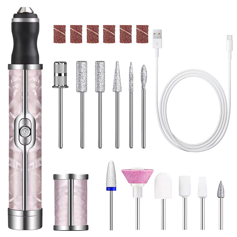 Kit de manucure et pédicure professionnel, ensemble d'ongles rechargeable sans fil pour le polissage