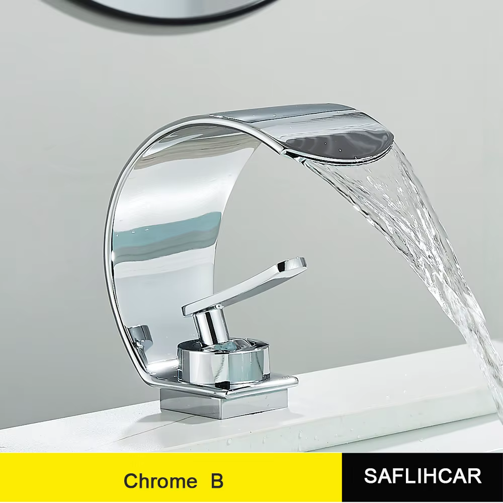 Robinet d'évier de salle de bains de style fin noir, mélangeur moderne, robinet d'eau chaude et froi
