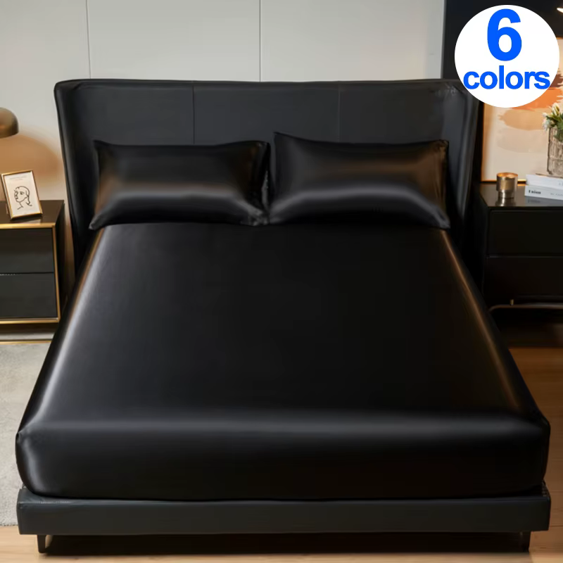 Drap-housse élégant en satin - Luxueux hauteur 35 cm, taille king/queen universelle, ajoute l'opulen