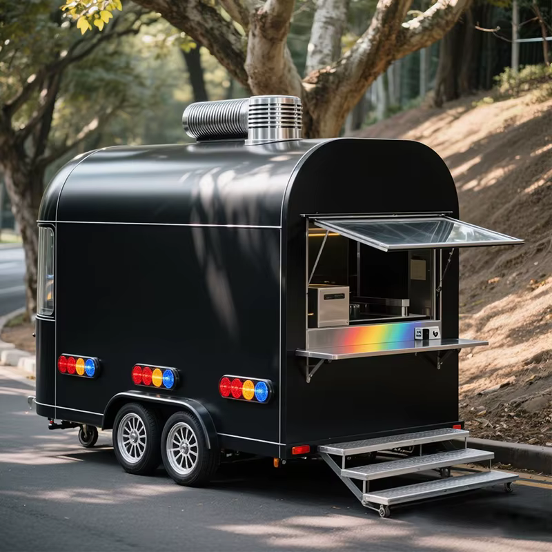 Cuisine mobile portable sur mesure, remorque alimentaire en acier inoxydable, équipement barbecue co