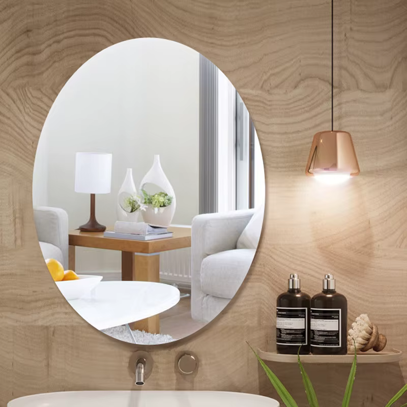 Miroir mural ovale moderne et simple 40x60 cm pour salle de bain, décoration de chambre à coucher, E