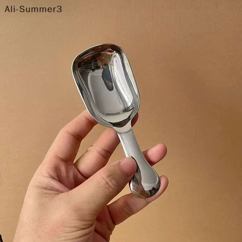 Cuillère ronde en acier inoxydable, filet rouge doré pour dîner, cuillères à Dessert à Long manche p