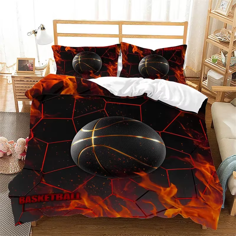 Housse de couette de basket-ball, ensemble de literie de sport, de jeu, Twin Queen Ball, pour joueur