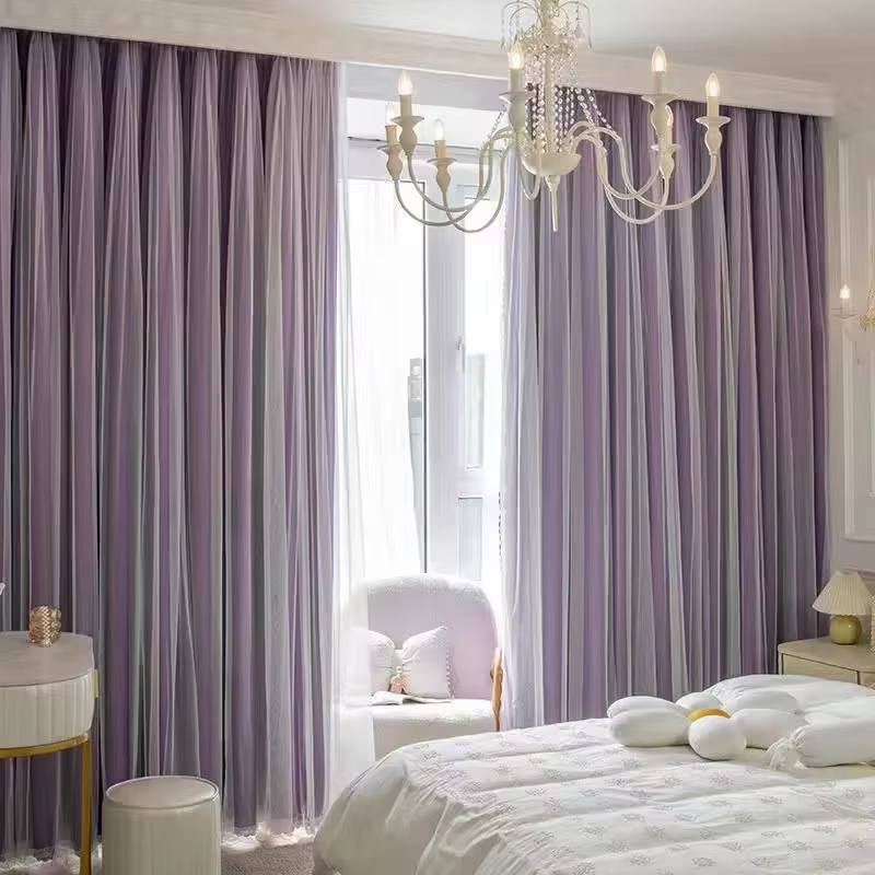 Tissu gaze intégré rideau moderne Simple occultant chambre salon rideaux rêve princesse fille chambr