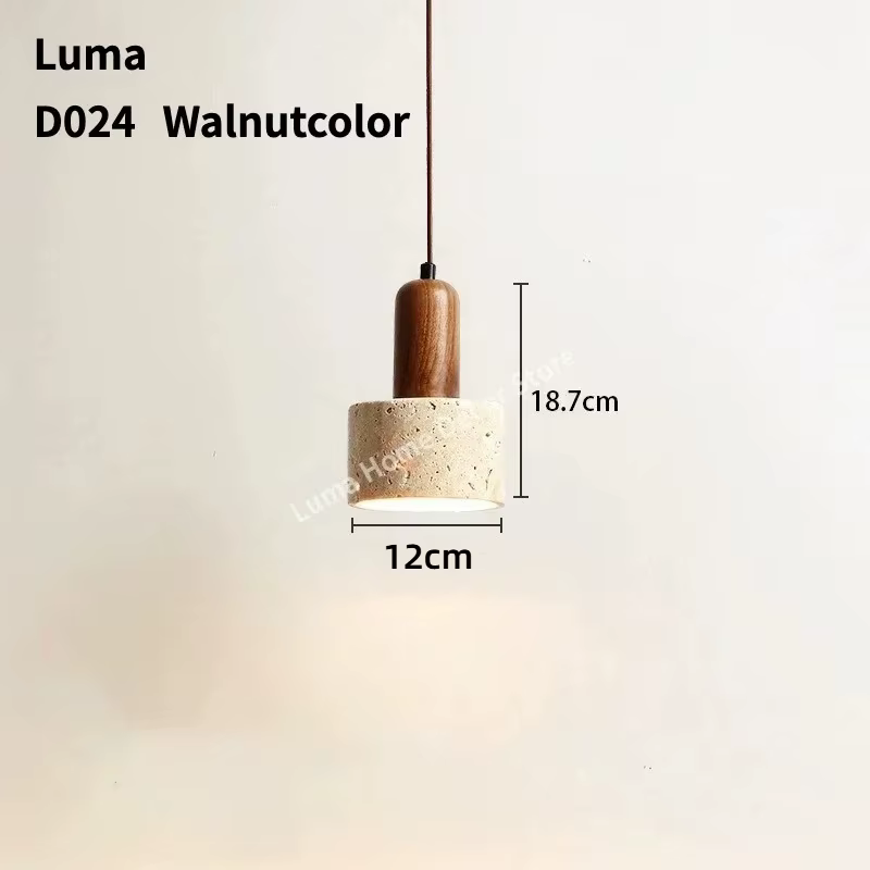 Luma Wabi Sabi lampe suspendue en travertin jaune pour îlot de cuisine pierre bois suspension restau