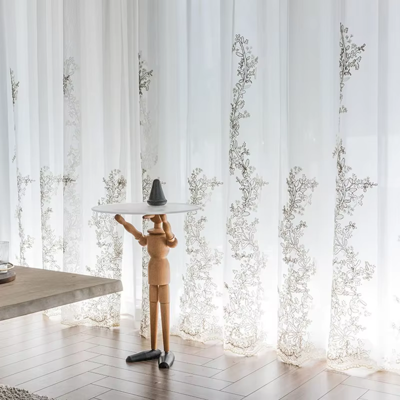 Rideaux transparents pour salon chambre à coucher de luxe rideaux en Tulle pour fenêtre brodé mariag