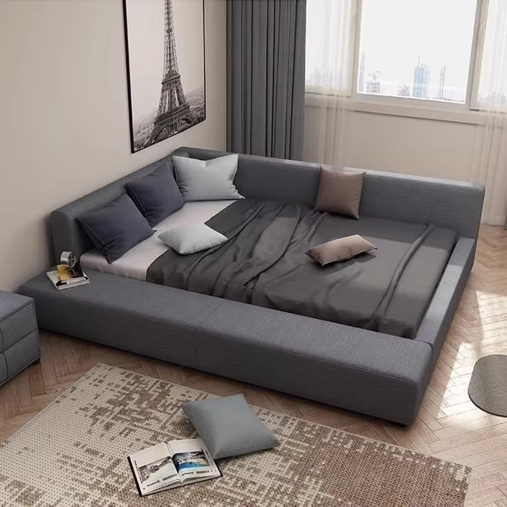 Tête de lit robuste, cadres Queen noirs, rembourrage de couchage, 180x200cm, Tatami Twin letto matri