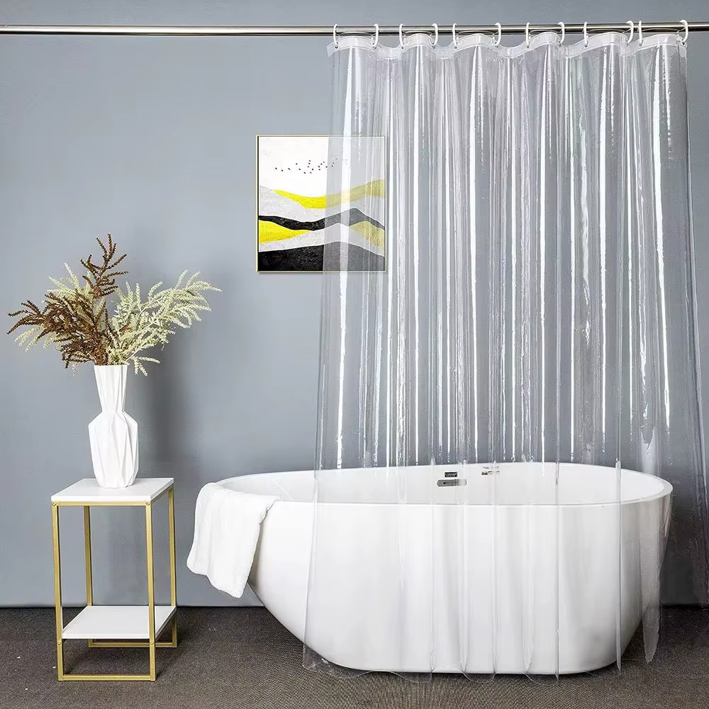 Rideau de douche élégant et transparent 180*200cm, articles imperméables, petits crochets en plastiq