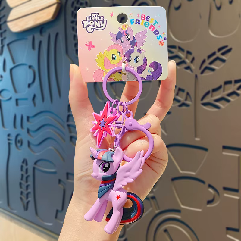 Miniso mon petit poney porte-clés voiture pendentif mignon dessin animé poupée sac d'école pendentif