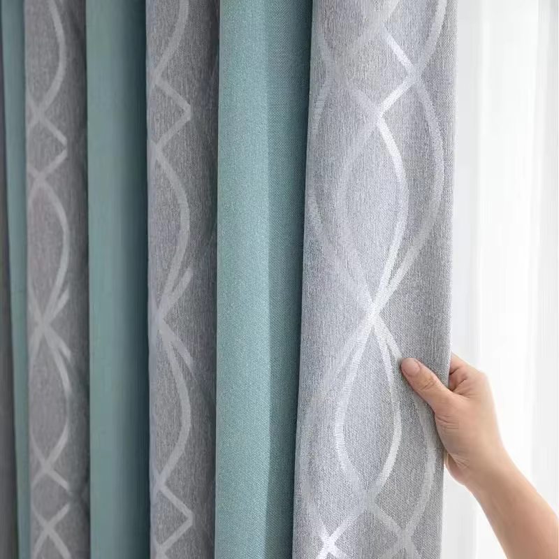 Rideau occultant maison chambre sans poinçon rideaux moderne minimaliste salon européen luxe rideau 