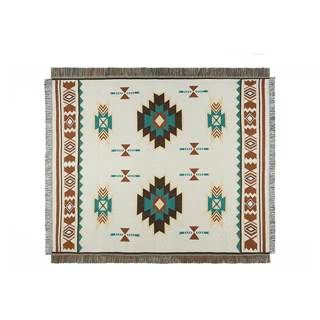 Ethnique bohème mexique couvertures en plein air plage pique-nique couverture rayé Boho lin lit couv