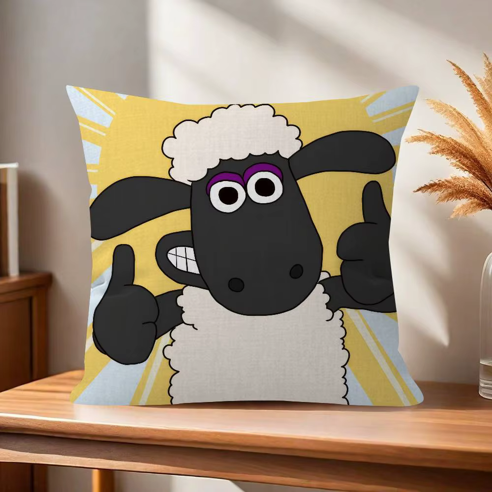 Housse de coussin décorative, housse de coussin décorative pour les fêtes, S-ShaunS-the Cute S-sheep