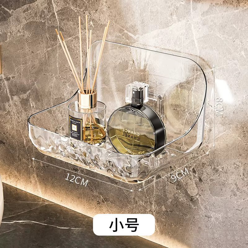 Étagère de salle de bain en acrylique sans perçage, organisateur mural de douche pour shampoing et c
