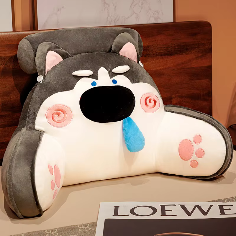 Oreiller de tête de lit multifonctionnel, dessin animé lombaire, dos de lit, sac souple, oreiller de