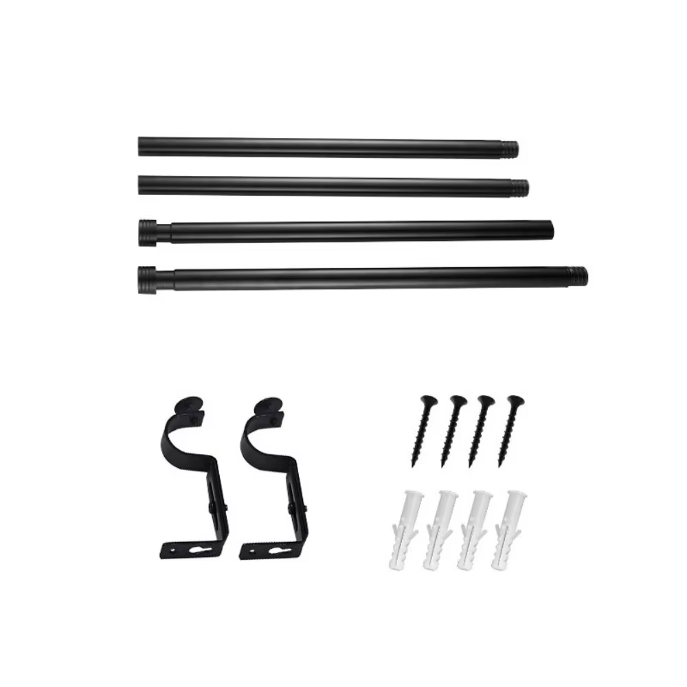 Ensemble de tringles à rideaux réglables minimalistes, Rail à rideau épais en fil, draperie en acier