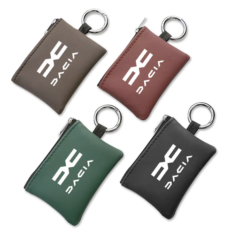 Accessoires de voiture en cuir clé portefeuille carte sac emblème porte-clés pochette pour Dacia Big