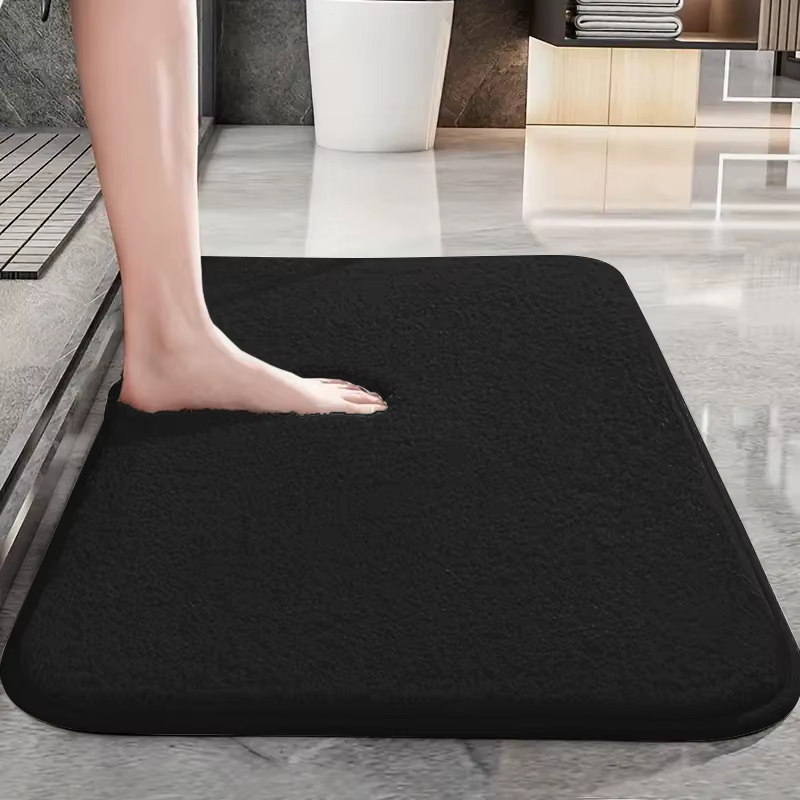 Tapis de sol antidérapant épais de couleur unie pour salle de bain, porte de salle de douche, tapis 