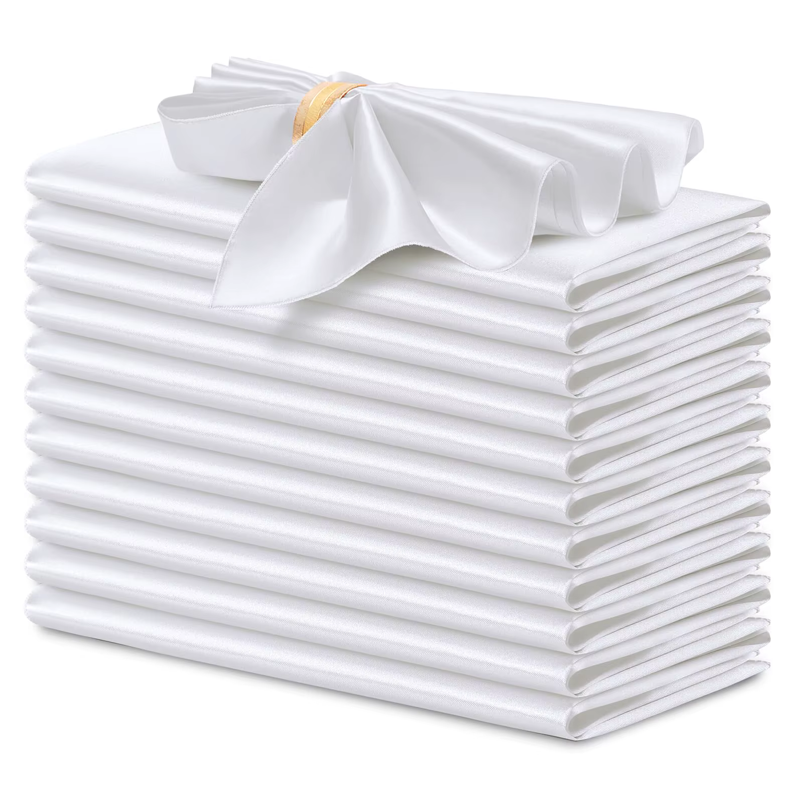 Serviettes de Table en Satin rose, 12 pièces, 12x12 pouces, douces, pour mariage romantique, fête, d