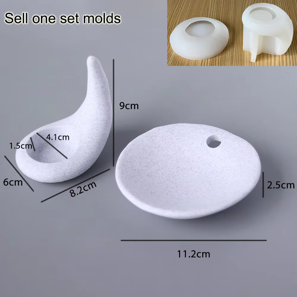 Moules créatifs de ciment de brûleur d'huile essentielle, moules en Silicone de lampe essentielle de