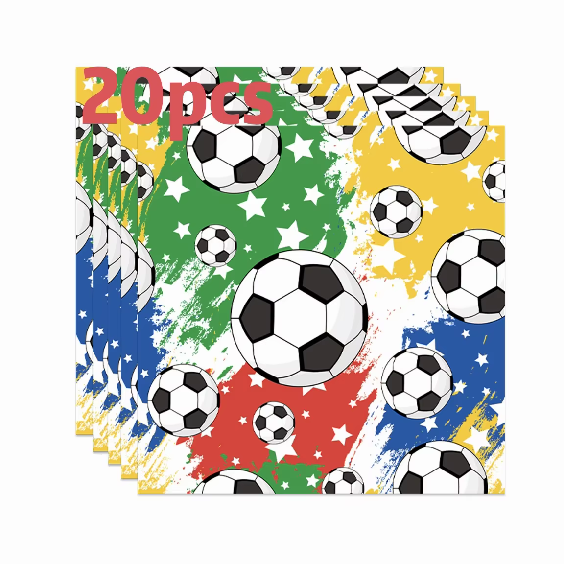 20 serviettes imprimées sur le thème du football par paquet, décorations pour restaurants et bars, s