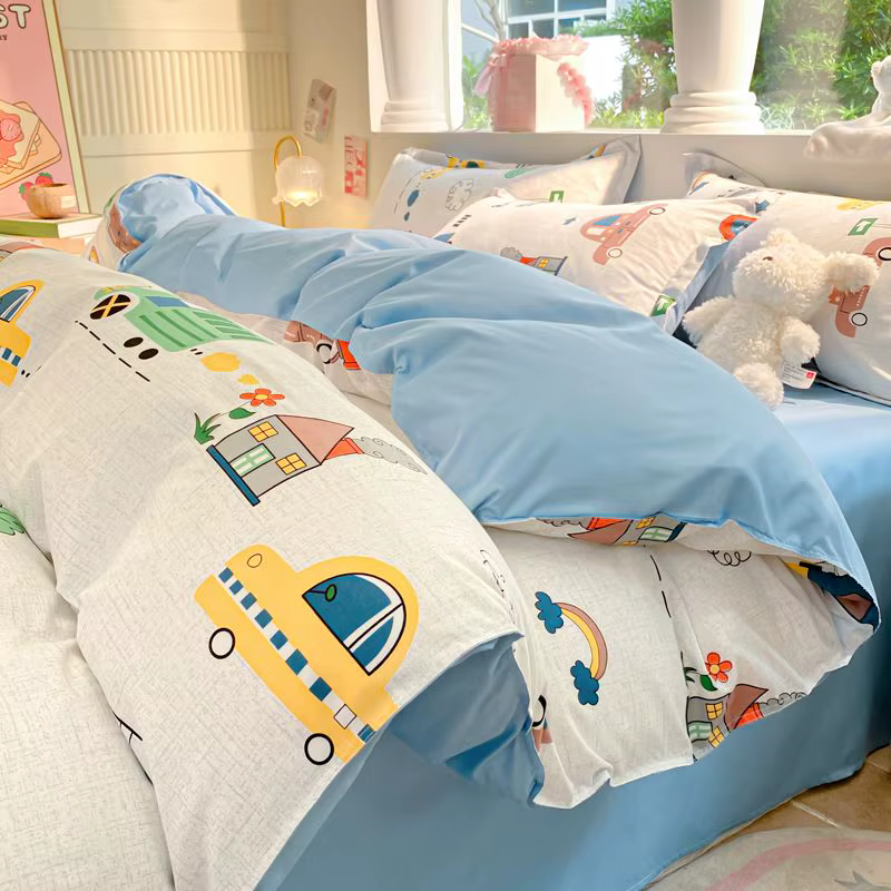 Cool Cars – ensemble de housse de couette avec fermeture éclair, drap de lit Kawaii pour garçons et 