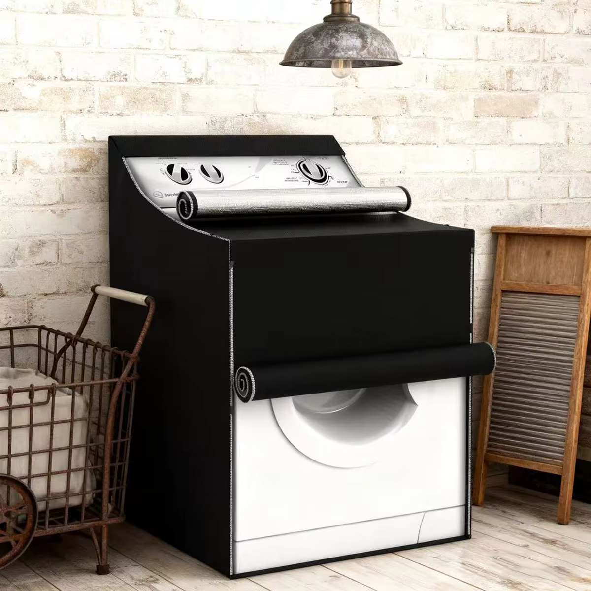 Housse de protection pour Machine à laver, balcon, cour, tambour, sèche-linge, Anti-déchirure, noir 