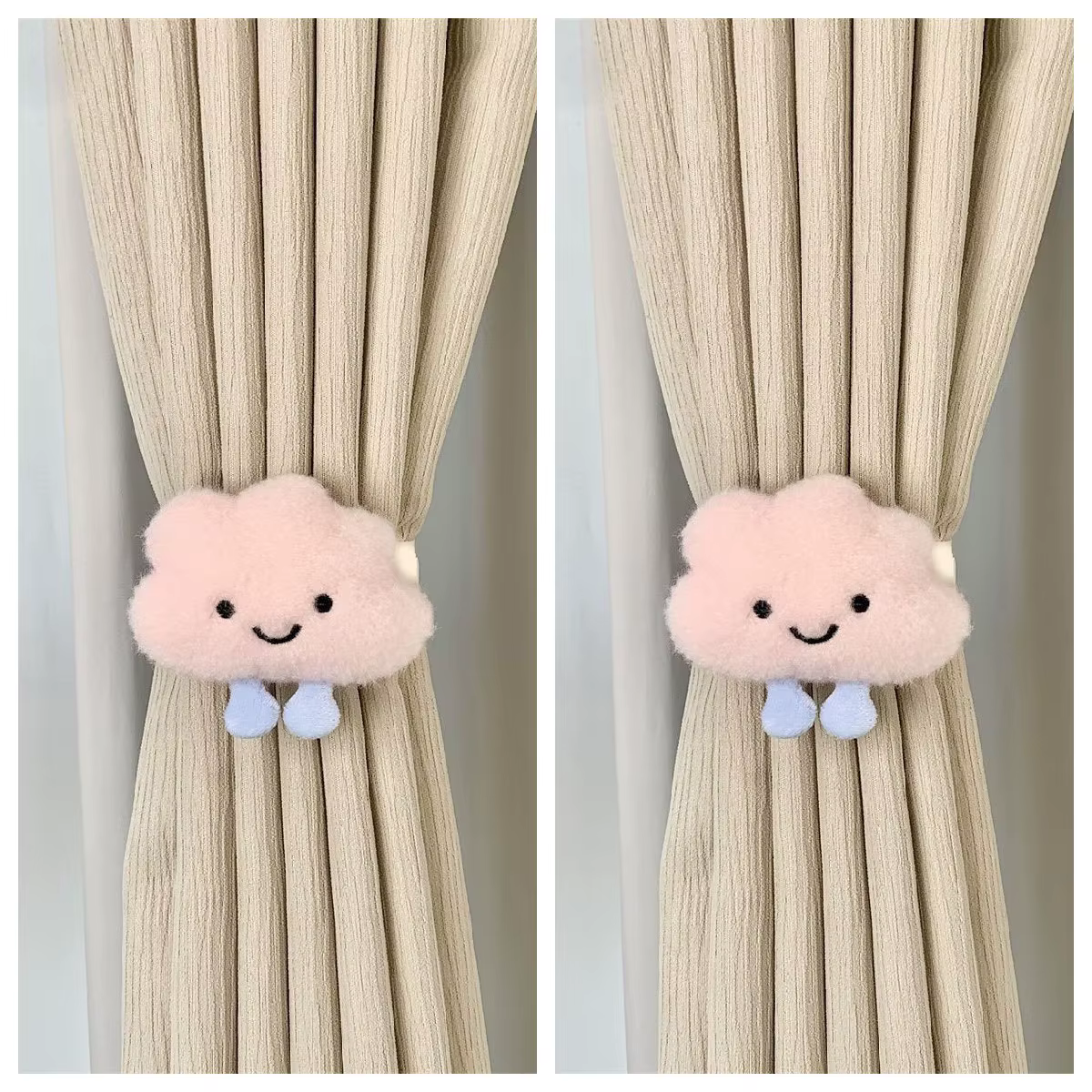 Attaches de rideaux en forme de nuage mignonnes, design corde, pour chambre, salon, cuisine, boucle 