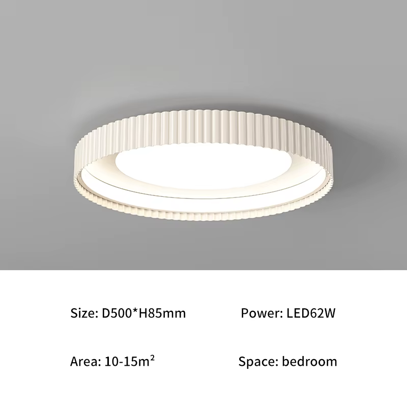Plafonnier LED rond moderne en métal pour chambre principale, style épuré, décoration élégante pour 