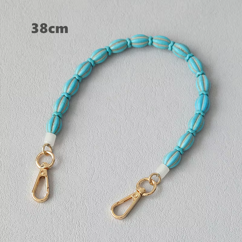 Sac à main en pierre turquoise pour femme, accessoire de mode, poignée amovible, perle, sangle de lu