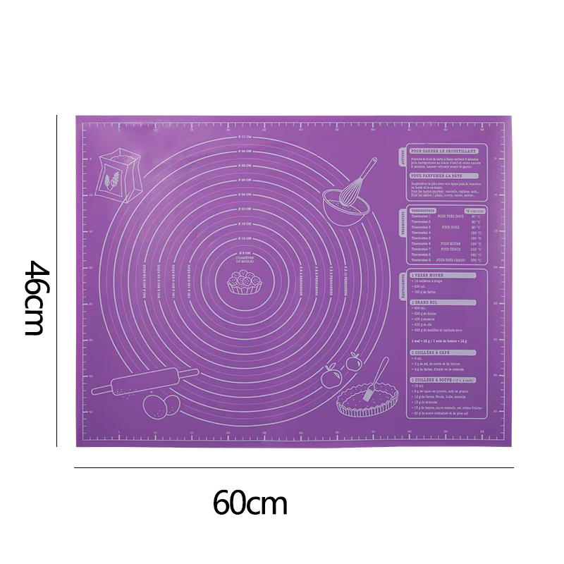 Lot de 2 tapis de pâtisserie en silicone antidérapants, grands, antiadhésifs, pour la cuisson du fon