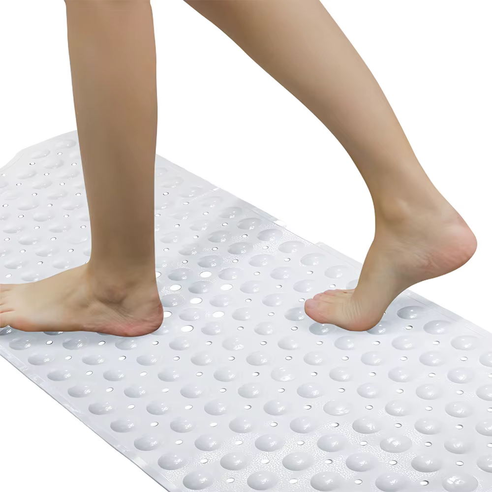 Tapis antidérapant de salle de bain en PVC avec ventouse, tapis antidérapant pour salle de bain et t