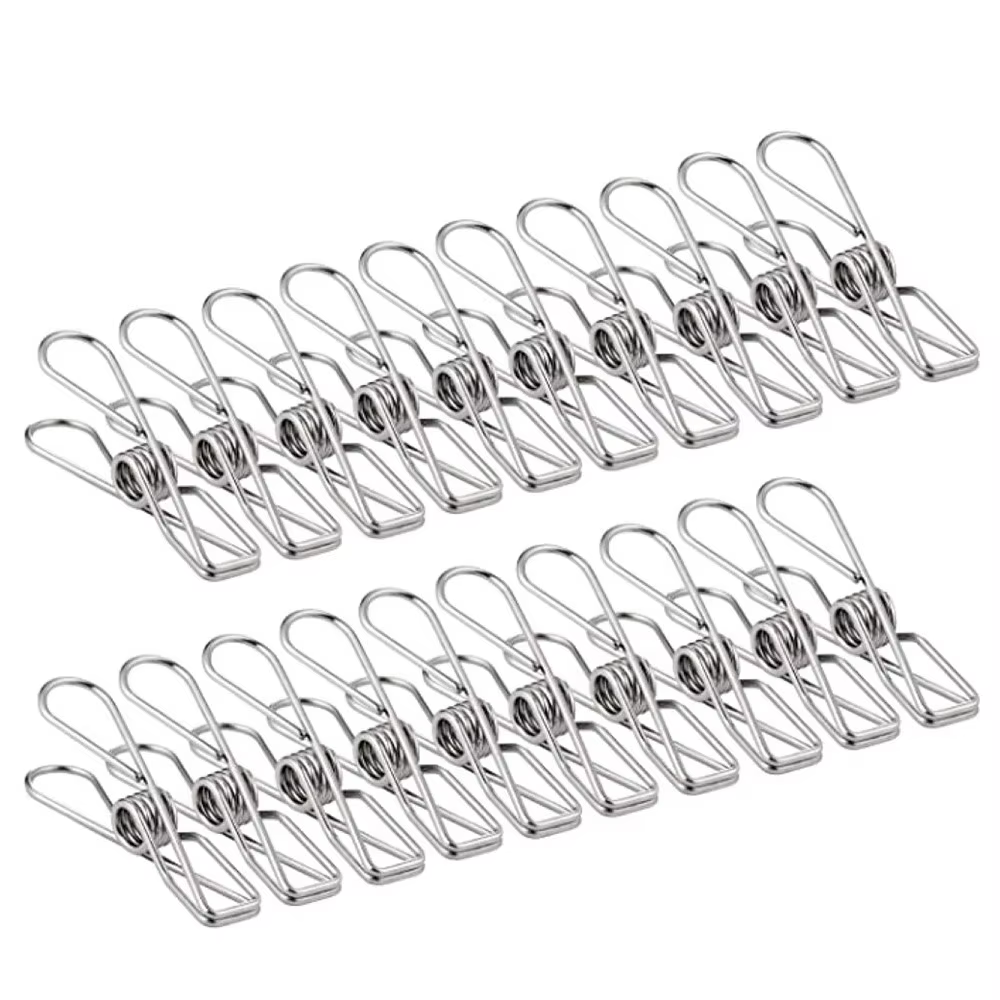 Pinces à linge en acier inoxydable, 10 à 100 pièces, pinces à linge en métal, outil de rangement à d