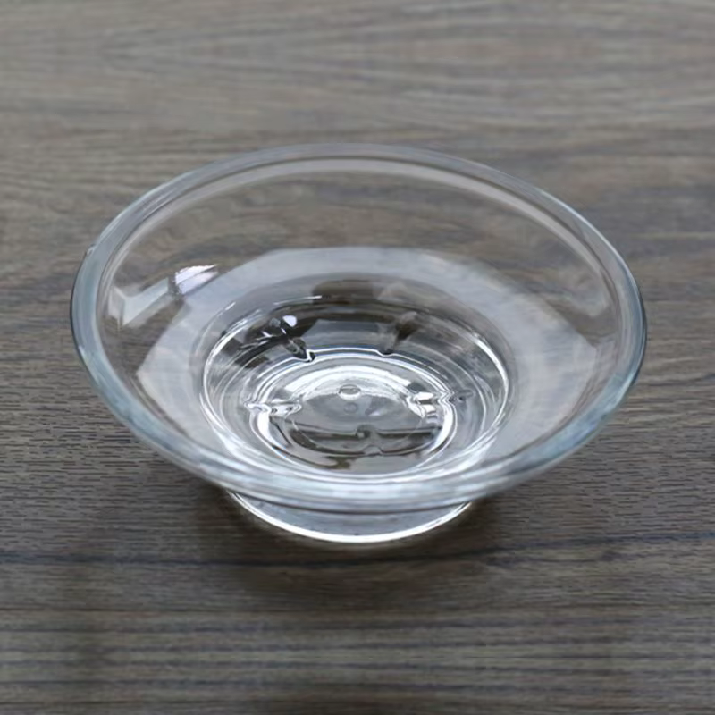 Porte-savon en verre transparent, barre porte-savon rond, plateau économiseur savon pour étui, boîte