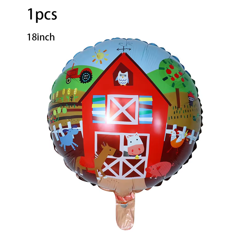 Ensemble de vaisselle pour fête d'anniversaire sur le thème du tracteur Green Farm, bannière, ballon