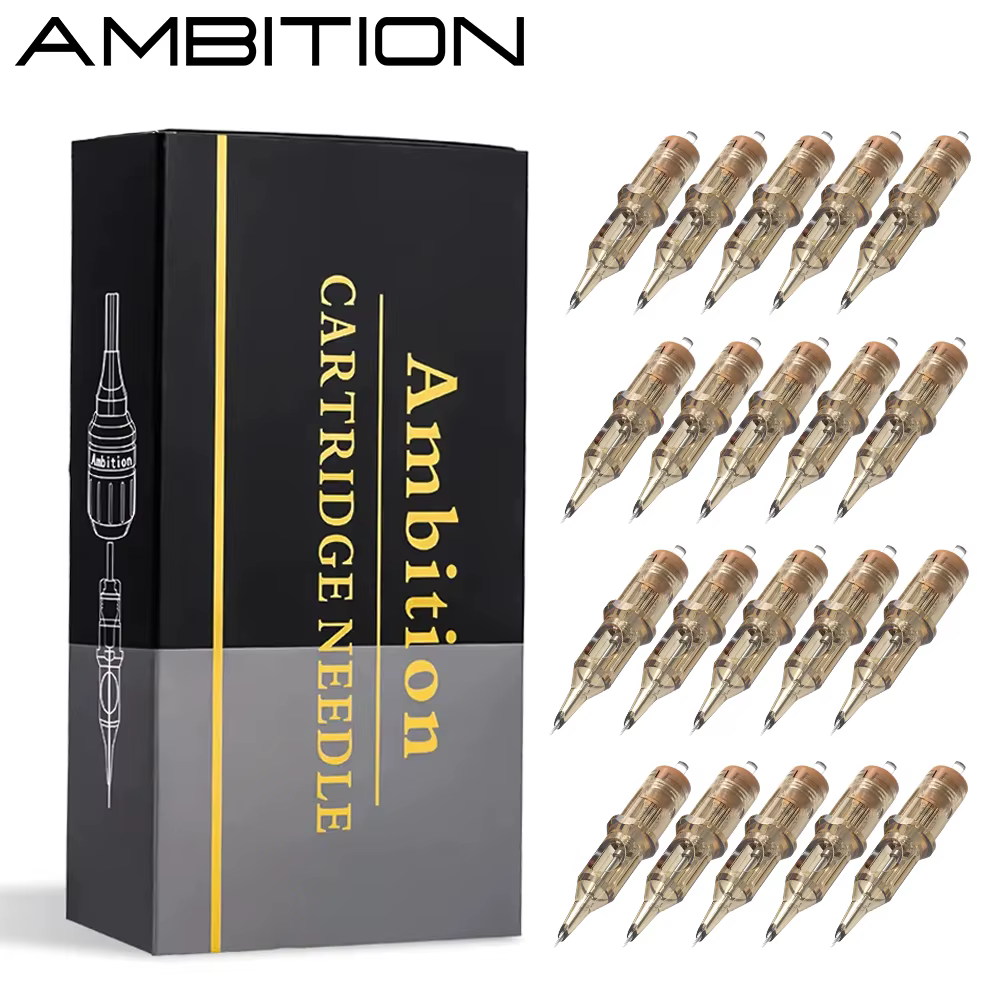 Ambition Premium RL/RM/RS 20 pièces cartouche de tatouage doublure ronde Shader courbé Magnum aiguil