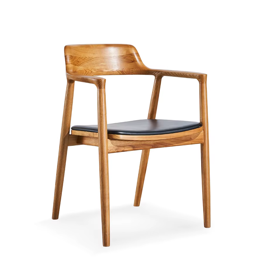 Chaise en bois massif de Style Simple et moderne, chaise de salle à manger stable, fauteuil en bois 