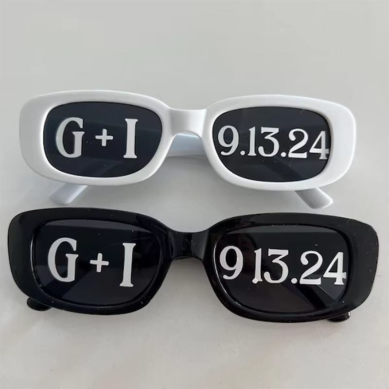 2 paires de lunettes de soleil personnalisées pour la réception de mariage, pour la mariée et le mar