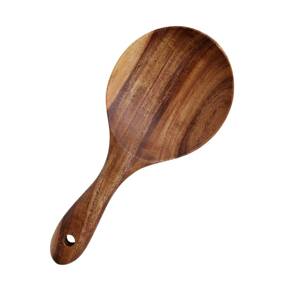 Cuillère à riz en bois de teck, louche, grande cuillère de service, cuiseur électrique, ustensiles d