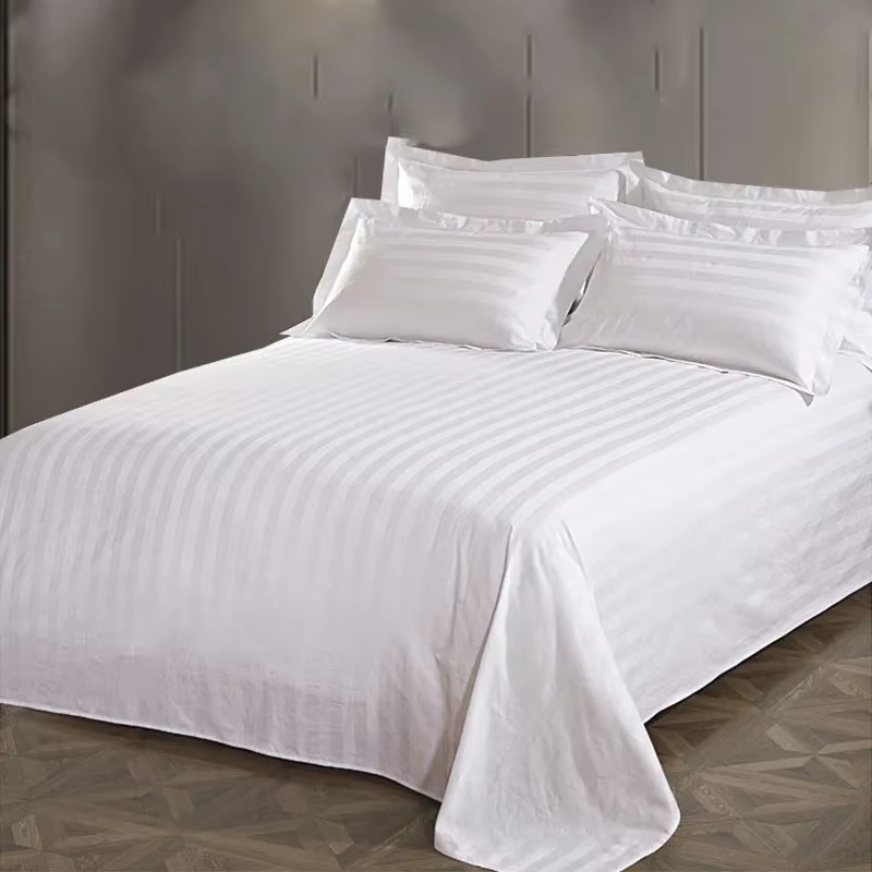 Draps de lit confortables 100 % coton de style hôtel, drap hygroscopique doux pour la peau et hypoal