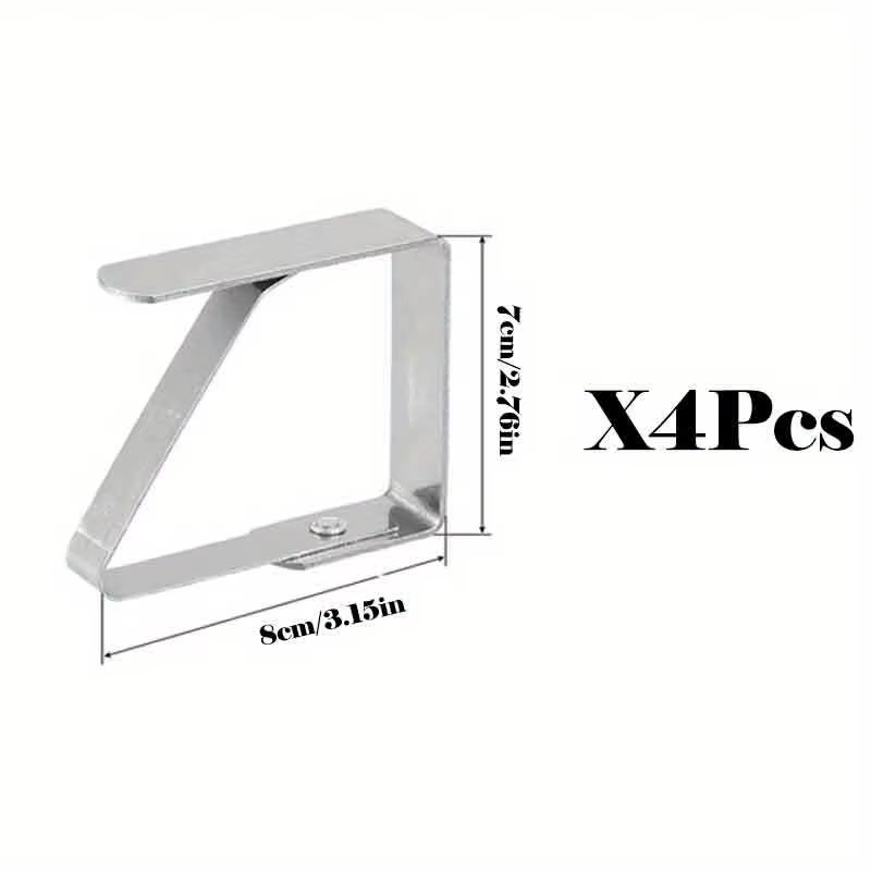 Table extérieure avec pince à nappe en acier inoxydable, pince à nappe en métal, pince à nappe de ma
