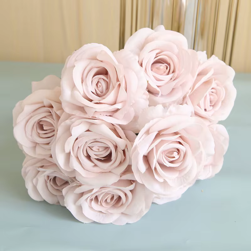 Bouquet de roses artificielles, 10 têtes/Bouquet de fleurs pour mariée, accessoires d'arrangement Fl