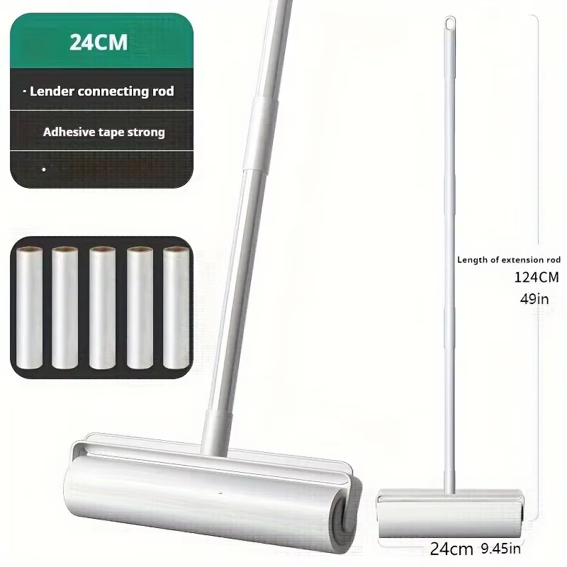 Rouleau en coton à Long manche, nettoyeur de tapis de canapé, grande brosse à déchirer adhésive, rou