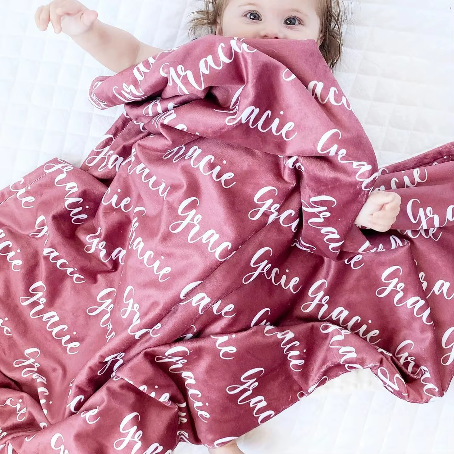 Couverture personnalisée pour bébé, avec nom, couverture en flanelle avec mot imprimé personnalisé, 